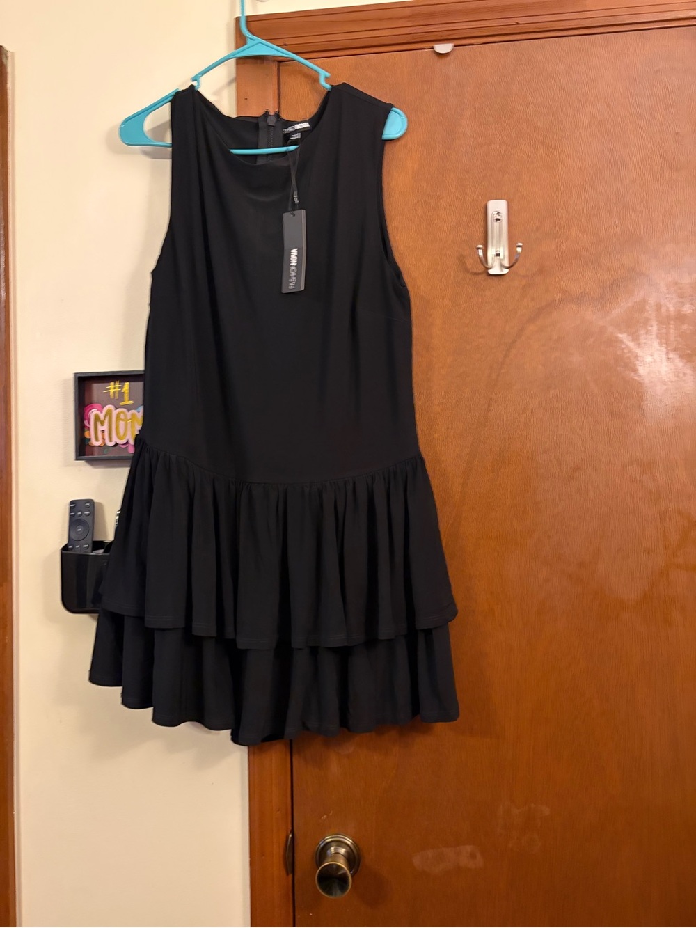 Fashion Nova Black Tiered Ruffle romper